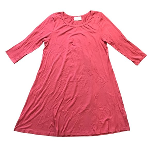 Everly Women's Rayon Blend 3/4 Sleeve Pleated Back Casual Mini Dress Size Medium